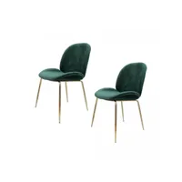 lot de 2 fauteuils fait main ara vert 59x47 en polyester doux et soyeux