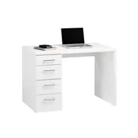 bureau 110 cm 4 tiroirs décor blanc - basile 68087072