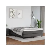 matelas de lit relaxant à ressorts ensachés gris 140x190x20cm similicuir