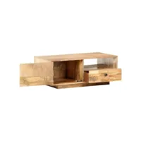 table de salon 90x50x35 cm bois solide de manguier