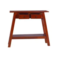 table console marron classique 90x30x75 cm bois d'acajou massif