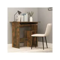 bureau informatique table de bureau - chêne fumé 80x45x74 cm bois d'ingénierie meuble pro frco48764