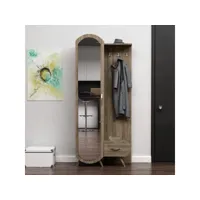homemania cabinet d'entrée kerry - noyer - 80 x 35 x 180 cm