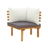 canapé d'angle de jardin  sofa banquette de jardin avec coussins bois d'acacia massif meuble pro frco79185