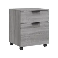 classeur mobile, armoire de bureau avec roues sonoma gris 45x38x54 cm bois lpw3976 meuble pro