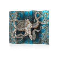 paris prix - paravent 5 volets zen octopus 172x225cm