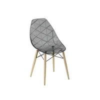 chaise en plexiglas et bois prisma - fumé transparent mp-2077_2156117lc