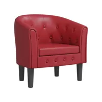fauteuil salon - fauteuil cabriolet rouge bordeaux similicuir 70x56x68 cm - design rétro best00006139258-vd-confoma-fauteuil-m05-1669