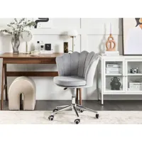 chaise de bureau en velours gris monticello 375427