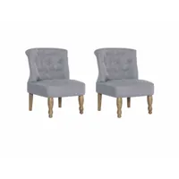 fauteuil chaise siège lounge design club sofa salon s françaises 2 pcs gris clair tissu helloshop26 1102253