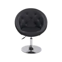fauteuil siège chaise capitonné lounge pivotant cuir synthétique noir helloshop26 1109001