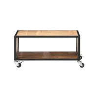 table de salon 70x70x32 cm bois solide d'acacia