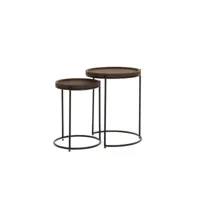 light & living table d'appoint jairo - brun/noir - ø53cm 6783333