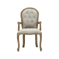 villandry fauteuil chesterfield - lin gris - l 56 x p 61 cm 61203gr