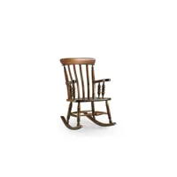 rocking chair bois marron 60x85x100cm - décoration d'autrefois