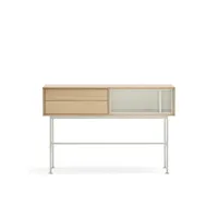 yoko - console 2 tiroirs en bois l120cm - couleur - blanc