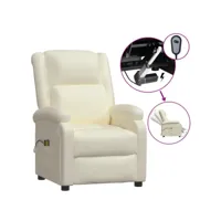 électrique fauteuil relaxation fauteuil de massage blanc similicuir 70x93x98 cm best00008591783-vd-confoma-fauteuil-m05-3033