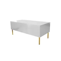 celeste - table basse - 120 cm - style contemporain - best mobilier - blanc et doré