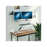 bureau informatique de travail réglable - table de bureau informatique 90x40x(13-50) cm acier et bois meuble pro frco94536