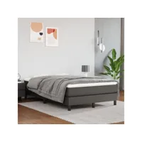 matelas de lit relaxant à ressorts ensachés gris 120x200x20cm similicuir
