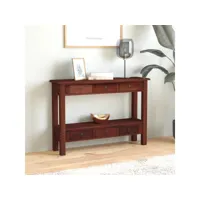 console table d'appoint - meuble d'entrée et tiroirs marron 110x30x75 cm bois acajou massif meuble pro frco19324