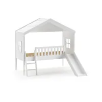paris prix - lit cabane & toboggan enfant housebed 90x200cm blanc