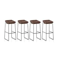 designetsamaison - lot de 4 chaises hautes marrons - udinese c-udinese06