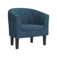 fauteuil salon - fauteuil cabriolet bleu foncé velours 70x56x68 cm - design rétro best00006700668-vd-confoma-fauteuil-m05-938