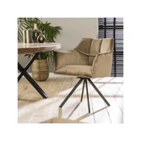 fauteuil contemporain rotatif (lot de 2) en tissu et métal marcus