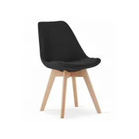 norni - lot de 4 chaises de salle à manger - 48.5x54x84 cm - chaise de table style moderne - noir