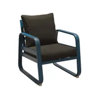 fauteuil extérieur lounge en aluminium tonio bleu