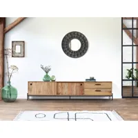 bobochic meuble tv 2 portes coulissantes 180 cm bazile bois massif d'acacia