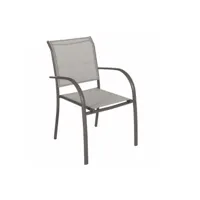 fauteuil de jardin empilable piazza noisette & tonka aluminium traité époxy