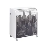 bureau informatique blanc à rideau imprimé new york must 80 cm