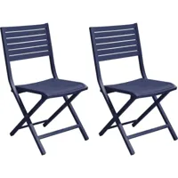 chaises pliantes en aluminium lucca (lot de 2) bleu