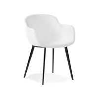chaise avec accoudoirs 'rachel' en tissu bouclé blanc chaise avec accoudoirs 'rachel' en tissu bouclé blanc