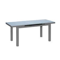 table à manger d'extérieur extensible en aluminium gris  ibiza anthracite - 6-8 places - jardiline