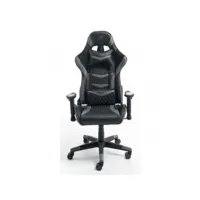 chaise de bureau gamer noir-gris - spider - l 66 x l 53 x h 121 cm