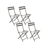 lot de 4 chaises pliantes en métal greensboro - gris tonka