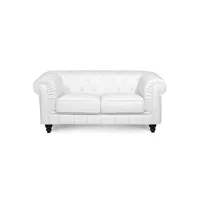 chesterfield - canapé chesterfield 2 places blanc