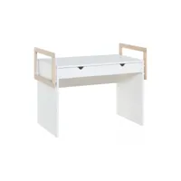 bureau 2 tiroirs avec rebords en bois - stige