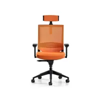 fauteuil de bureau noir et orange rozzi