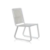 chaise de jardin aluminium blanc - arrecife - l 46 x l 63 x h 87 cm - neuf