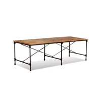 table de salon salle à manger design bois de récupération massif 240 cm helloshop26 0902187