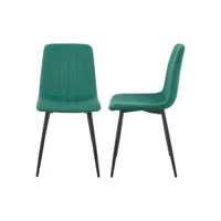 lot de 2 chaises de salle à manger 89 x 43 x 51 cm vert helloshop26 03_0006722