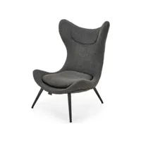 fauteuil lounge contemporain en tissu gris fragan