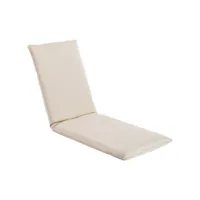 chaise longue pliable tissu oxford blanc crème