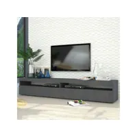meuble tv salon design anthracite 200cm 4 compartiments 2 portes burrata report ahd amazing home design