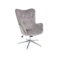 chaise de bureau réglable en velours gris farija