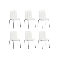 designetsamaison - lot de 6 chaises salle à manger blanches - nursia c-nursia06